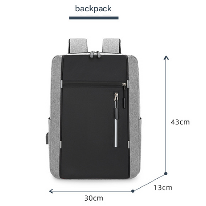 Blue 3 Piece Mens Backpack Set with Sling Bag and Pouch USB Charging Port Large Capacity Laptop Daypack Water Resistant Business Travel School Bag - Image 8