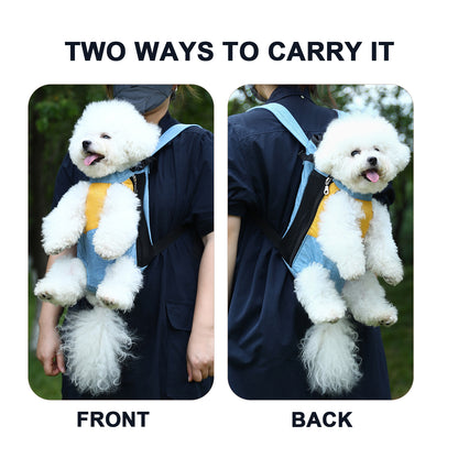Red and white two-tone style Pet Carrier Backpack Front Chest Pack Legs Out Breathable Mesh for Small Dogs Cats Hiking Travel Hands Free Adjustable Design(Size:L) - Image 3