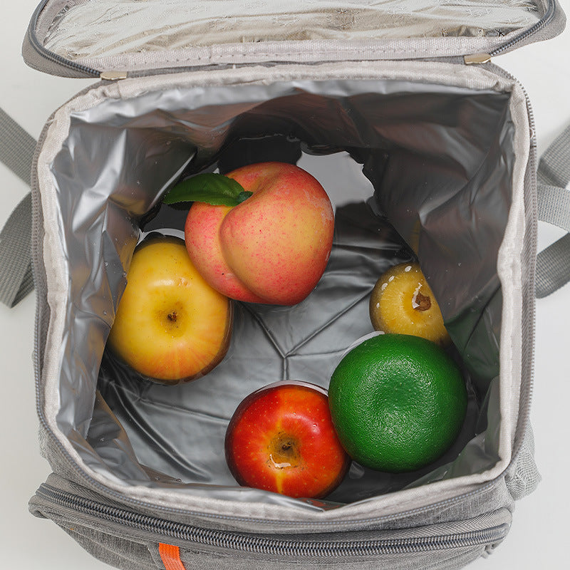 Grey Large Capacity Insulated Cooler Backpack 20.5L Leakproof Thermal Lunch Bag Waterproof Soft Sided Cooling Rucksack for Camping Picnic Beach & Work - Image 3