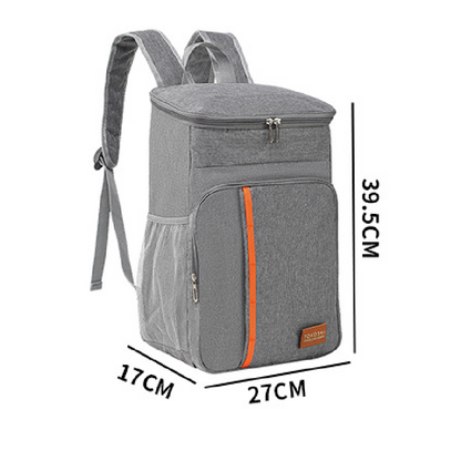 Grey Large Capacity Insulated Cooler Backpack 20.5L Leakproof Thermal Lunch Bag Waterproof Soft Sided Cooling Rucksack for Camping Picnic Beach & Work - Image 5