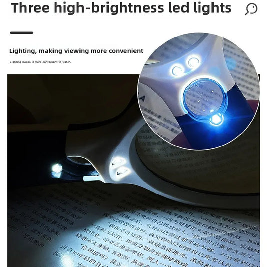 2 Pack Black and white Handheld LED Magnifying Glass 10x Zoom 70mm Lens Illuminated Reading Magnifier with Light for Seniors Low Vision Books Maps and Kids Science - Image 4