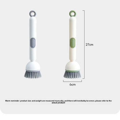 2 Pack White Kitchen Dish Brush with Soap Dispenser Adjustable Handle 360 Degree Cleaning Scrubber Non-Scratch Bristles for Pans Pots and Sink - Image 6