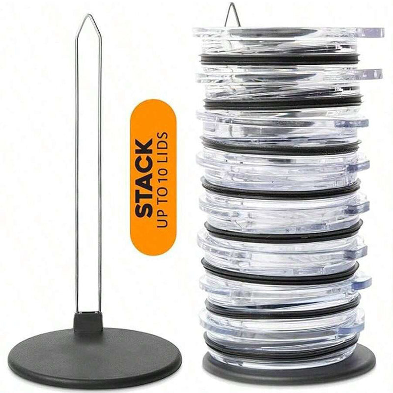 5-PCS Universal Tumbler Lid Organizer Stand Vertical Storage Rack for Kitchen Cabinets Holds Up to 10 Lids Space Saving Cup Accessory Holder - Image 2