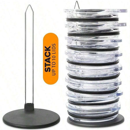 5-PCS Universal Tumbler Lid Organizer Stand Vertical Storage Rack for Kitchen Cabinets Holds Up to 10 Lids Space Saving Cup Accessory Holder - Image 2