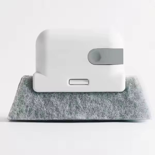 5-PCS Grey Window Track Cleaning Brush Tool Handheld Groove Gap Cleaner with Scraper Small Scrubbing Brush for Sliding Door Rails and Sills