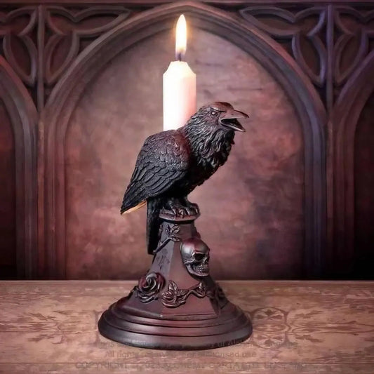 2-PCS Resin Gothic Owl Candlestick Holder Halloween Home Decor Vintage Animal Statue Candle Stand for Table Centerpiece and Party - Image 3