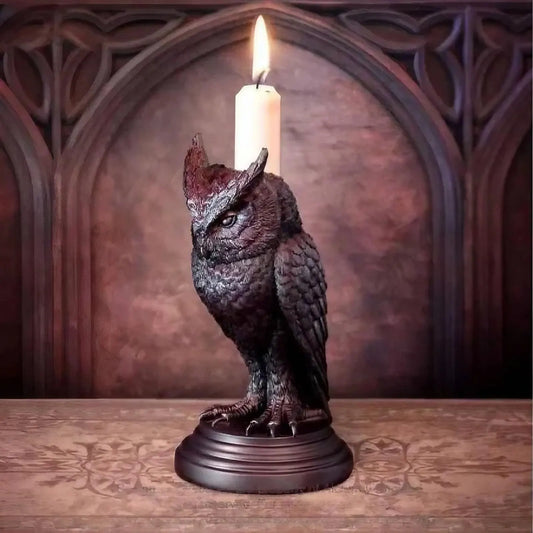 2-PCS Resin Gothic Raven Candlestick Holder Halloween Home Decor Vintage Animal Statue Candle Stand for Table Centerpiece and Party - Image 2