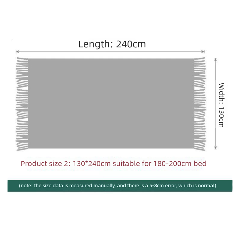 Beige Nordic Knitted Throw Blanket with Tassels 130x230cm Soft Acrylic Diamond Pattern Sofa Cover Bed Runner and Travel Blanket - Image 6