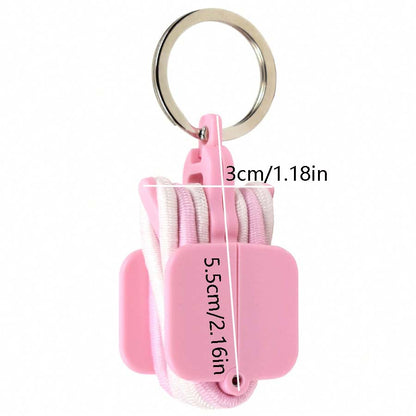 3-PCS Black Portable Hair Tie Organizer Keychain Compact Hair Accessories Holder with Clip for Travel School Bag and Purse - Image 5