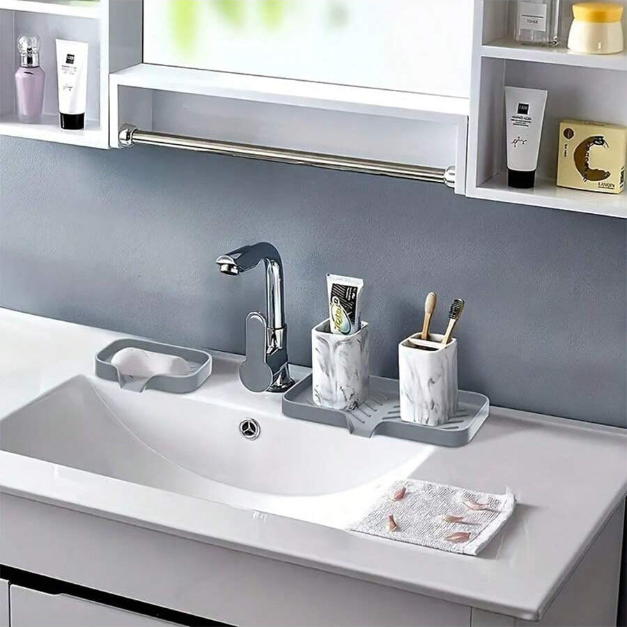 3-PCS White Large Drainable Soap Dish Tray with Anti-Slip Base for Bathroom Sink - Keeps Soap Dry and Organized in Australian Homes - Image 2