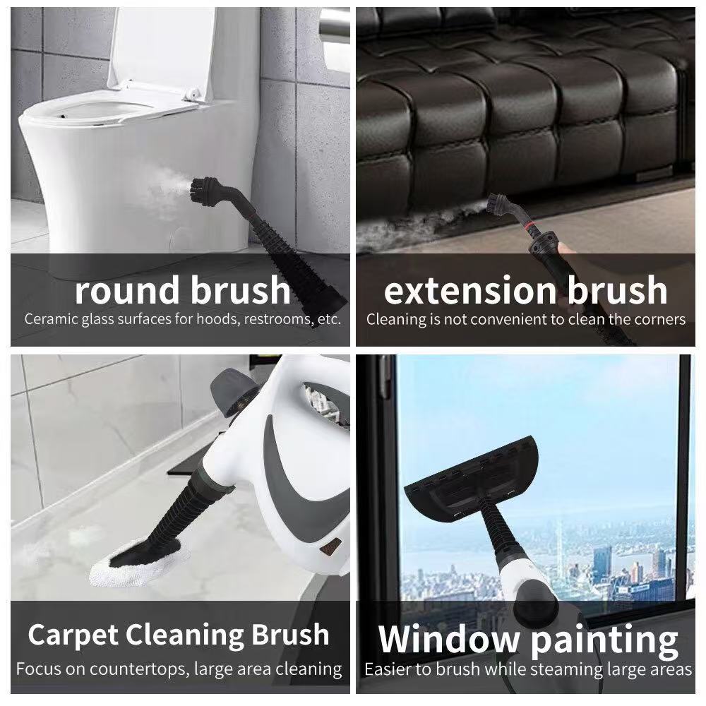 Blue Handheld Steam Cleaner 1050W High Pressure Chemical Free Cleaning Machine with 12 Piece Accessory Set for Kitchen Bathroom Car and Upholstery - Image 4