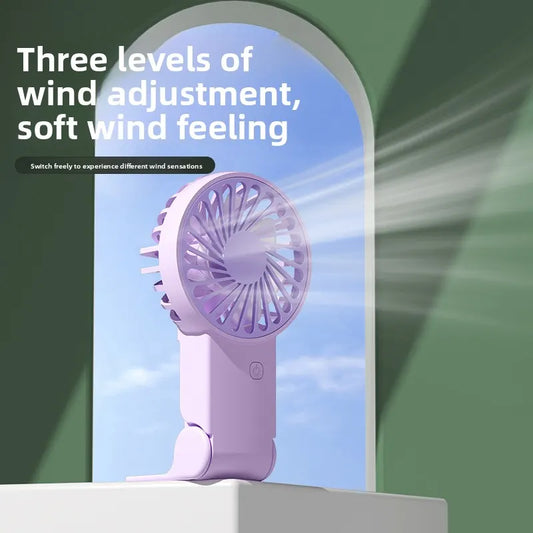 Green 2 Pack Mini Portable Handheld Fan Foldable Desktop Personal Fan USB Rechargeable Pocket Fan with 3 Speeds for Travel Office and Outdoor - Image 4