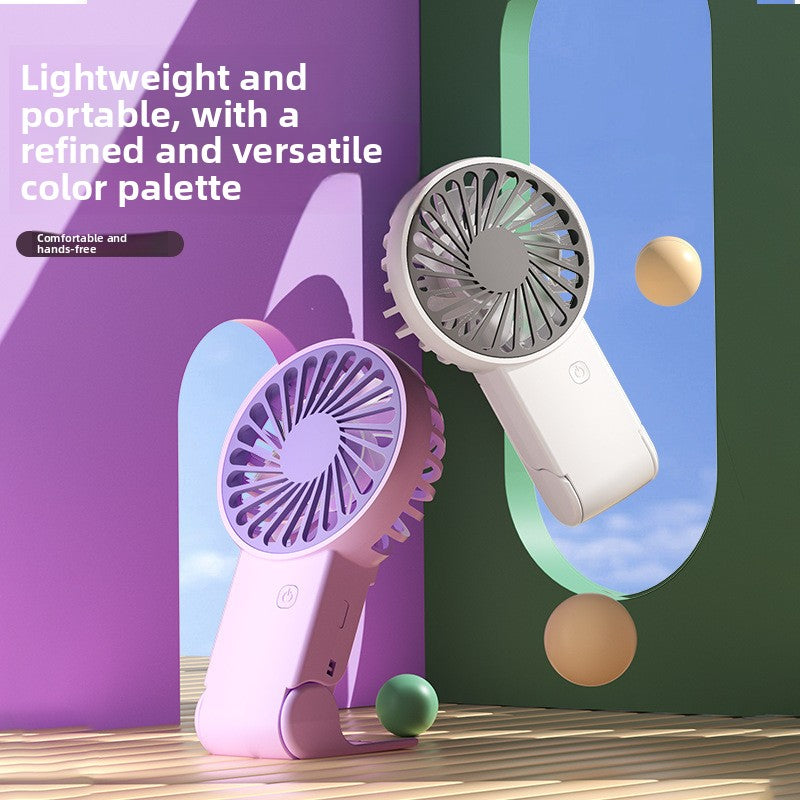 Green 2 Pack Mini Portable Handheld Fan Foldable Desktop Personal Fan USB Rechargeable Pocket Fan with 3 Speeds for Travel Office and Outdoor - Image 6