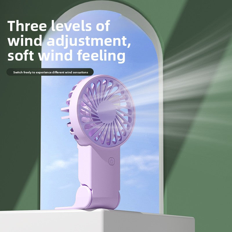 Purple 2 Pack Mini Portable Handheld Fan Foldable Desktop Personal Fan USB Rechargeable Pocket Fan with 3 Speeds for Travel Office and Outdoor - Image 4