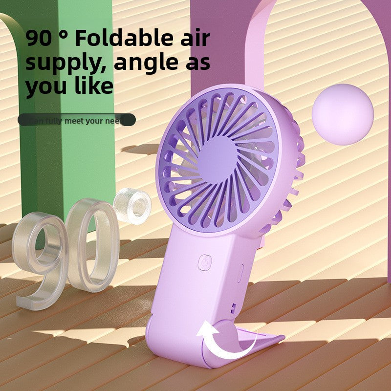 Purple 2 Pack Mini Portable Handheld Fan Foldable Desktop Personal Fan USB Rechargeable Pocket Fan with 3 Speeds for Travel Office and Outdoor - Image 5