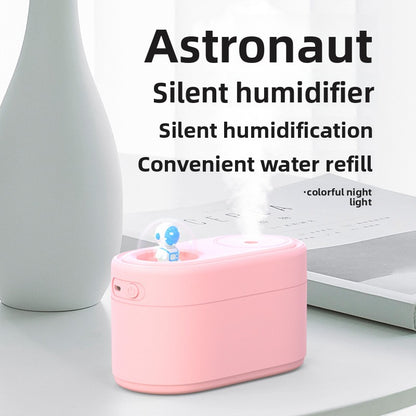 White Rechargeable Mini Astronaut Air Humidifier USB Desktop Cool Mist Humidifier with 7-Color LED Night Light for Bedroom and Office - Image 4
