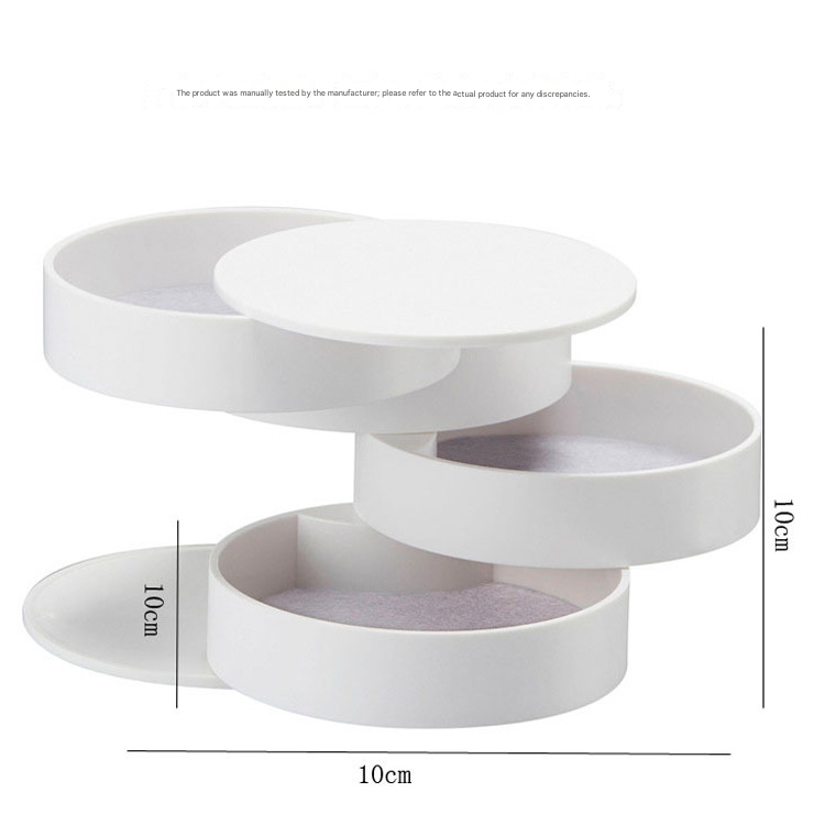 2 Pack Black Nordic Style Rotating Jewellery Storage Box 4-Layer Dustproof Organiser Case with Felt Lining for Accessories and Trinkets - Image 4