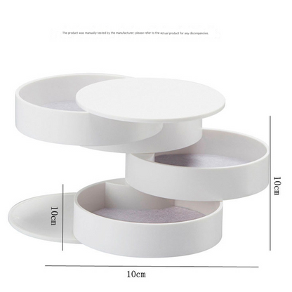 2 Pack Black Nordic Style Rotating Jewellery Storage Box 4-Layer Dustproof Organiser Case with Felt Lining for Accessories and Trinkets - Image 4