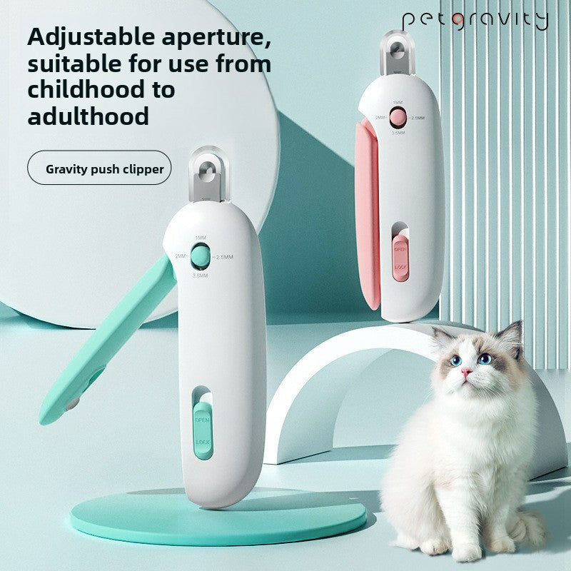 2-PCS Green Adjustable Pet Nail Clipper with Safety Guard Professional Cat Dog Claw Trimmer with Hidden Nail File and Splash Proof Box - Image 2