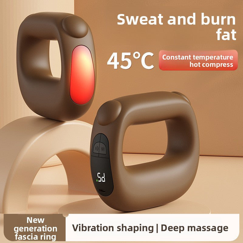 Blue Portable Fascia Massage Ring Vibration Massager with Heat and LED Display for Muscle Relaxation and Body Shaping - Image 2