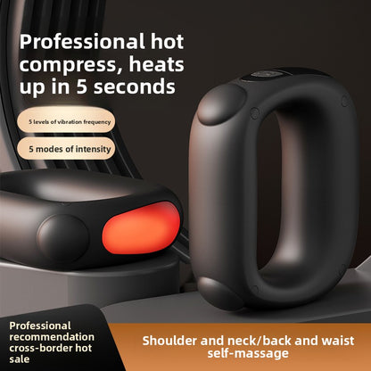 Blue Portable Fascia Massage Ring Vibration Massager with Heat and LED Display for Muscle Relaxation and Body Shaping - Image 5