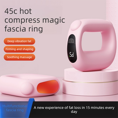 Black Portable Fascia Massage Ring Vibration Massager with Heat and LED Display for Muscle Relaxation and Body Shaping - Image 3