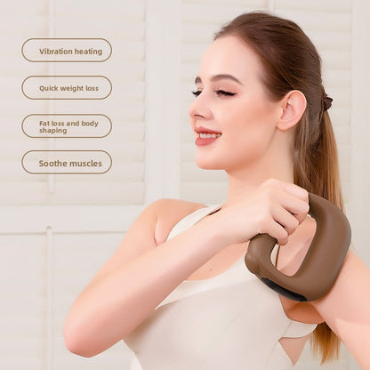 Black Portable Fascia Massage Ring Vibration Massager with Heat and LED Display for Muscle Relaxation and Body Shaping - Image 4