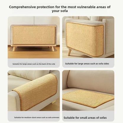 3-PCS Self-Adhesive Sisal Cat Scratching Mat Vertical Wall Mounted Scratcher Board for Furniture Protection(20cm*40cm) - Image 4