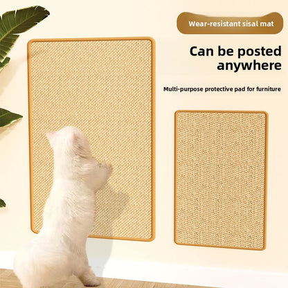 3-PCS Self-Adhesive Sisal Cat Scratching Mat Vertical Wall Mounted Scratcher Board for Furniture Protection(20cm*40cm) - Image 5