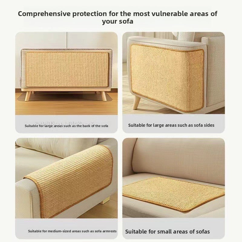 3-PCS Self-Adhesive Sisal Cat Scratching Mat Vertical Wall Mounted Scratcher Board for Furniture Protection(25cm*50cm) - Image 4