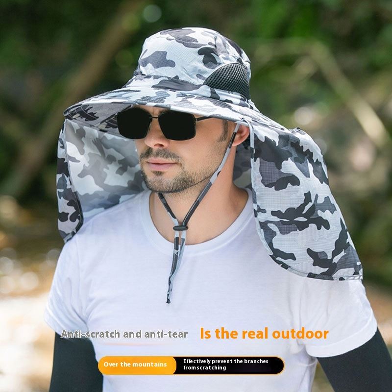 Black UPF 50+ Sun Protection Fishing Hat Wide Brim Neck Flap Quick Dry Bucket Hat for Outdoor Hiking and Gardening - Image 4