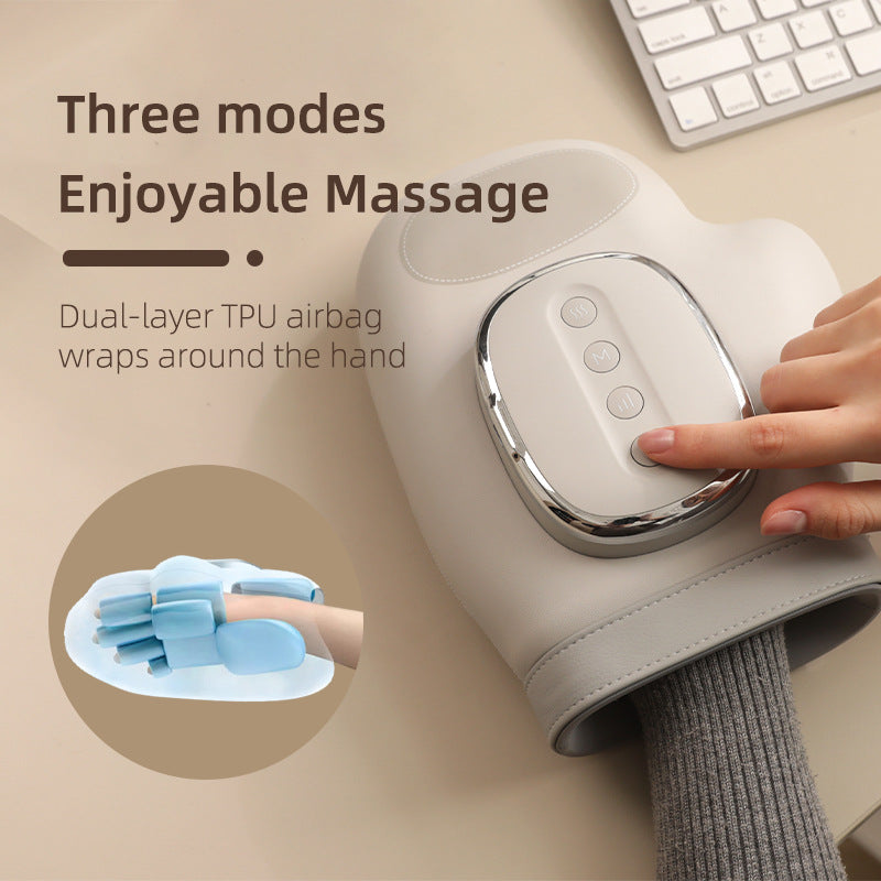 Grey Electric Cordless Hand Massager with Heat and Air Compression Smart Finger and Palm Massager for Arthritis Pain Relief and Relaxation - Image 3