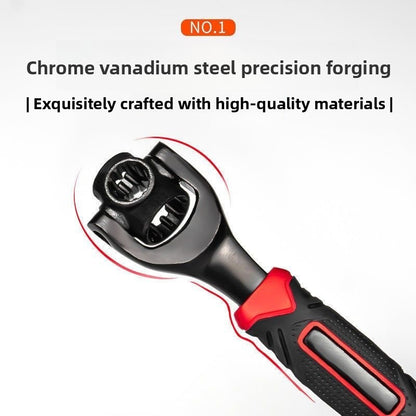 Black Universal Socket Wrench 360 Degree Rotating Head Multifunctional Dog Bone Spanner for Home and Auto Repair - Image 2