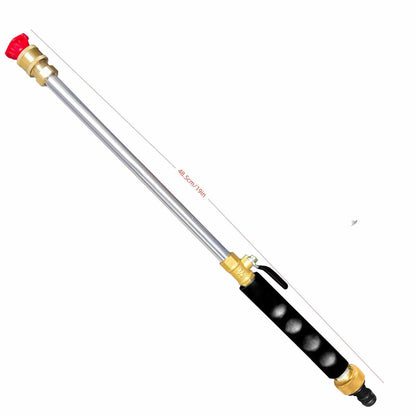 Black High Pressure Washer Gun with 2 Spray Nozzles 19inch Long Wand Metal Garden Hose Sprayer for Car Wash Window Cleaning and Watering - Image 7