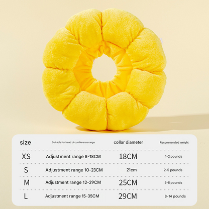 3-Pcs Soft Yellow Sunflower Elizabethan Collar Adjustable Pet Cone for Cats and Small Dogs Anti-Bite Recovery Neck Pillow(M) - Image 4