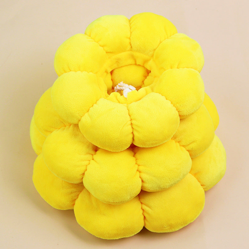 3-Pcs Soft Yellow Sunflower Elizabethan Collar Adjustable Pet Cone for Cats and Small Dogs Anti-Bite Recovery Neck Pillow(L) - Image 3