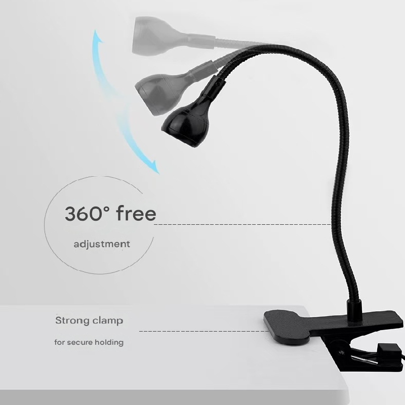 Black 3W UV LED Gel Nail Curing Lamp Clip On Flexible Gooseneck Light 4 Brightness Levels for Gel Polish and Resin Curing - Image 3