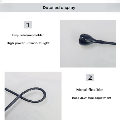 Pink 3W UV LED Gel Nail Curing Lamp Clip On Flexible Gooseneck Light 4 Brightness Levels for Gel Polish and Resin Curing - Image 5