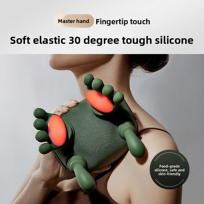 Green Cordless Shoulder and Neck Massager with Heat Rechargeable Shiatsu Deep Tissue Massage Pillow for Pain Relief and Relaxation - Image 4