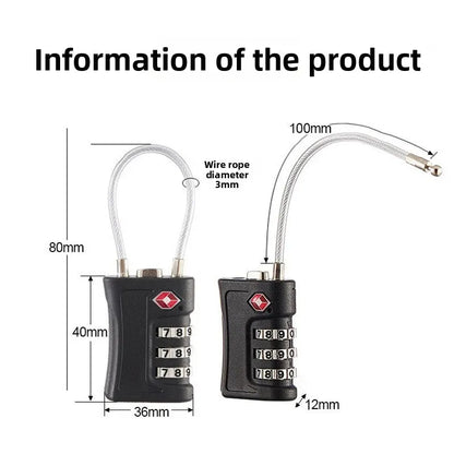 Orange-red TSA Approved Cable Combination Padlock 3-Digit Security Lock for Travel Luggage Suitcase Gym Lockers Durable Steel Wire Australian Travel Essential - Image 5