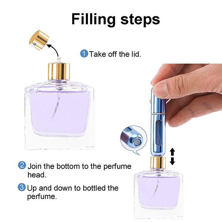 5-Pcs Black 5ml Refillable Perfume Atomizer Portable Bottom Fill Travel Spray Bottle for Fragrance and Aftershave Australian Travel Essential - Image 4