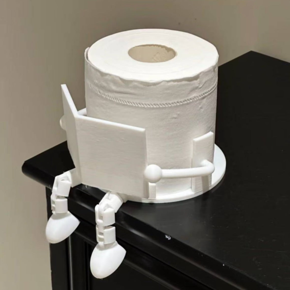 2-PCS Black Novelty 3D Printed Reading Figure Toilet Roll Holder Fun Desktop Paper Stand Ornament for Bathroom Decor Unique Gift for Australian Homes - Image 2