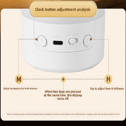 White Rechargeable LED Night Light with Remote Control Digital Clock Display 3 Color Modes Stepless Dimming Bedside Lamp for Nursing Camping Australia - Image 4