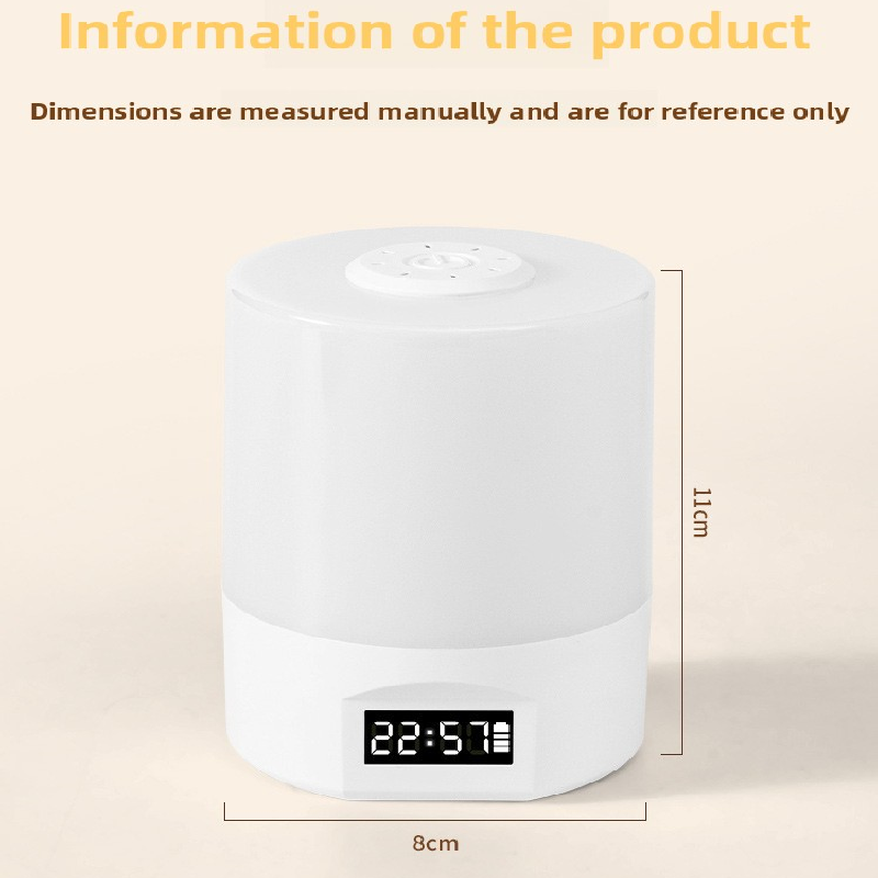 White Rechargeable LED Night Light with Remote Control Digital Clock Display 3 Color Modes Stepless Dimming Bedside Lamp for Nursing Camping Australia - Image 5