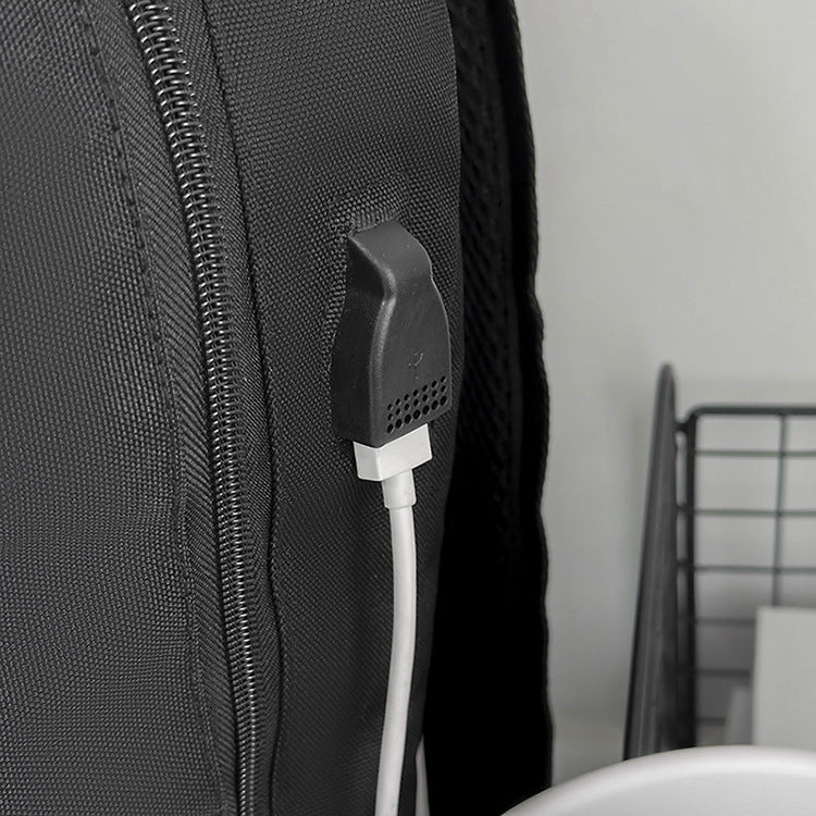 Black Large Capacity Laptop Backpack Water Resistant Travel Daypack with USB Charging Port for University High School Students and Commuters Black - Image 2