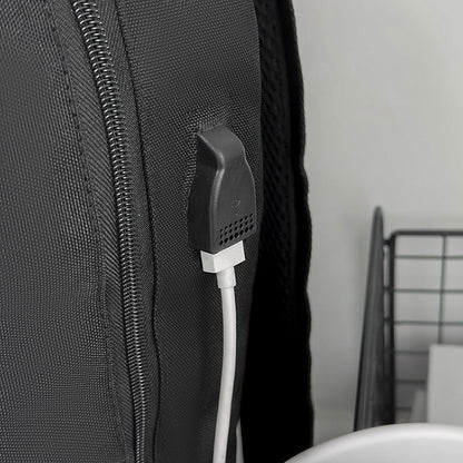 Black Large Capacity Laptop Backpack Water Resistant Travel Daypack with USB Charging Port for University High School Students and Commuters Black - Image 2