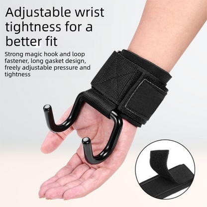 3-Pairs Black Heavy Duty Weightlifting Power Hooks for Deadlifts and Pull-ups Non-Slip Metal Hooks with Adjustable Padded Wrist Straps for Australian Gym Enthusiasts - Image 2