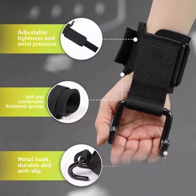 3-Pairs Black Heavy Duty Weightlifting Power Hooks for Deadlifts and Pull-ups Non-Slip Metal Hooks with Adjustable Padded Wrist Straps for Australian Gym Enthusiasts - Image 3