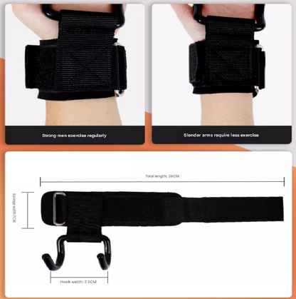 3-Pairs Black Heavy Duty Weightlifting Power Hooks for Deadlifts and Pull-ups Non-Slip Metal Hooks with Adjustable Padded Wrist Straps for Australian Gym Enthusiasts - Image 7