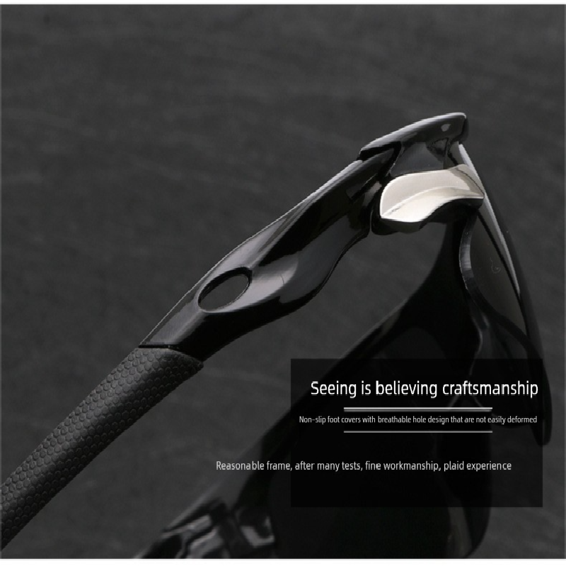 2-PCS Bright black frame with clear lenses Men's Sports Cycling Sunglasses Windproof PC Frame Wrap Around Design for Riding Fishing Running Reliable Outdoor Protection Australian Style - Image 2